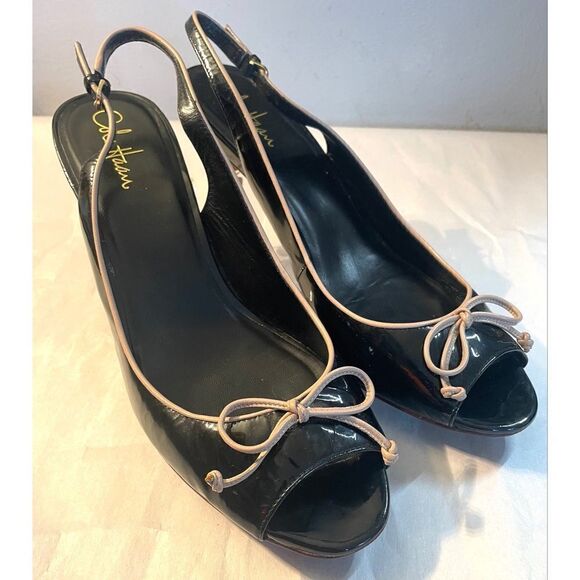 Cole Haan Air Talia Otbow black patent women's size 10.5 Medium peep toe shoe - Picture 3 of 11